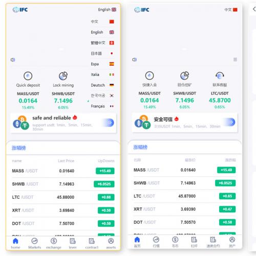 多语言交易所新版UI锁仓挖矿前端VUE源码币币秒合约交易所